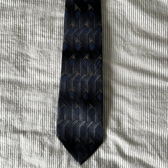 Christian Dior Vintage Neck Tie 100% Silk Blue - Picture 4 of 6